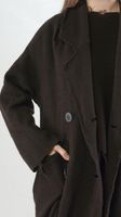 yak strickmantel mit doppelreihige  knopfleiste