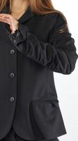 schmale woll jacke mit gekräuselten ärmeln