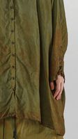 oversize bicolor cupro kleid mit knopfleiste