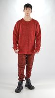 alpaka woll pullover mit zweifarbigem melange effekt