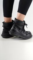 leder ankle boots mit schnürsenkeln