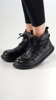 leder ankle boots mit schnürsenkeln