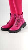 leder kurzschaftstiefel mit schnallen