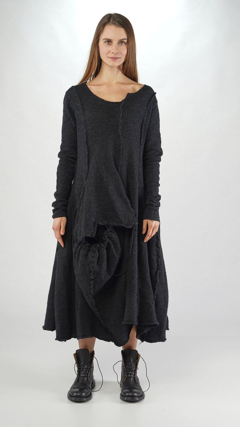 a-förmiges woll strickkleid