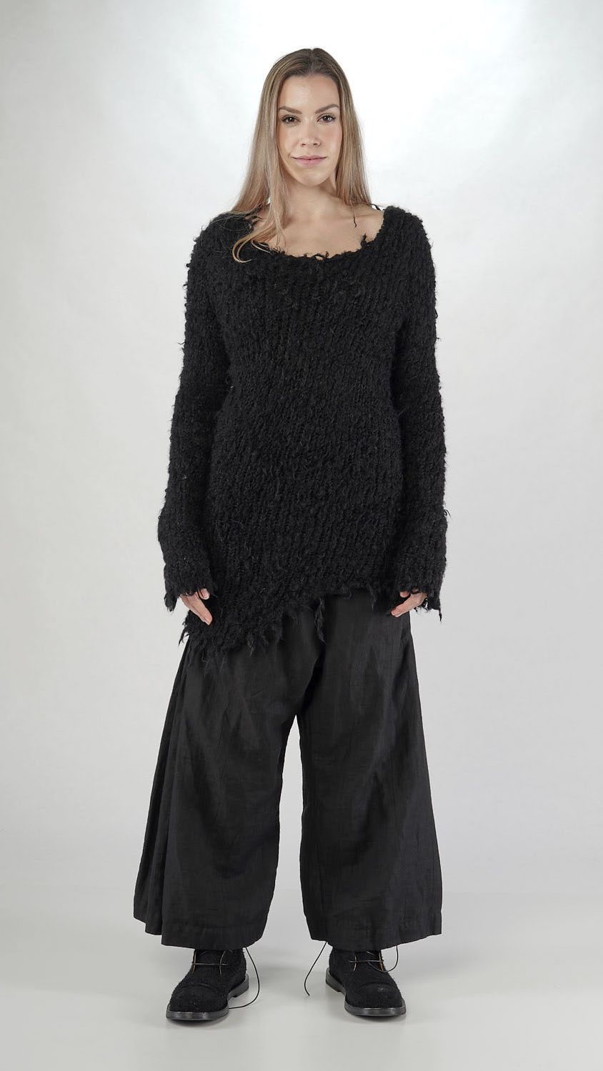 schmale woll stricktunika