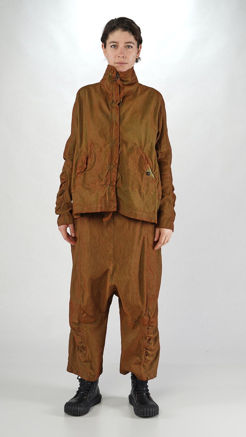 a-förmige bicolor baumwoll twill jacke