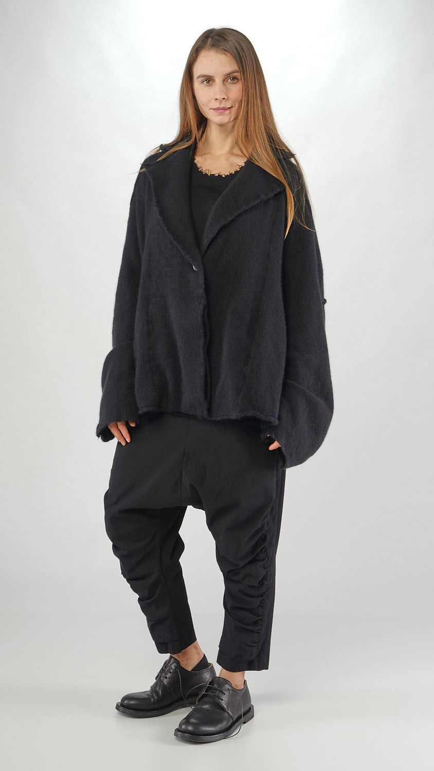 ausgestellte waschbär mix strickjacke