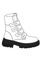 leder kurzschaftstiefel mit schnallen