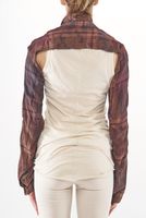 kurzer viskose karo-bolero mit hemdblusenkragen in uni