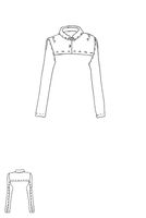 kurzer viskose karo-bolero mit hemdblusenkragen in uni