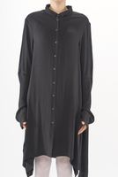 ballonförmiges viskose karo-kleid mit hemdblusenkragen