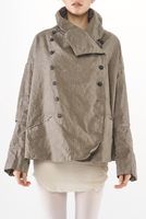 ausgestellte crinkle gabardine-jacke mit paspeltaschen und knöpfen