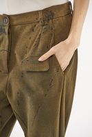 knöchellange punto di roma-hose mit schmaler silhouette und festem bund