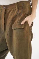 schmale punto di roma-hose mit festem bund und verdeckter knopfleiste