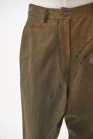 schmale punto di roma-hose mit festem bund und verdeckter knopfleiste