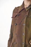 schmale punto di roma-jacke mit doppelreihiger knopfleiste und stegkragen