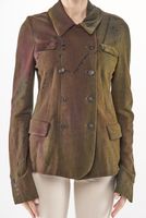 schmale punto di roma-jacke mit doppelreihiger knopfleiste und stegkragen