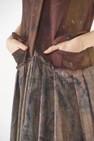 wadenlanges punto di roma-kleid mit materialmix und reißverschluss