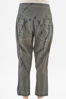 handbemalte und knöchellange woll-stretch-hose mit geradliniger form