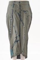 handbemalter und schmaler woll-stretch-rock mit angeschittenem, elastischen bund