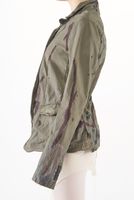 handbemalte und klassische woll-stretch-jacke mit klappentaschen