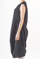 handbemaltes und ärmelloses woll-stretch-kleid mit ballonform