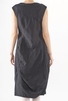 handbemaltes und ärmelloses woll-stretch-kleid mit ballonform