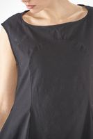 handbemaltes und ärmelloses woll-stretch-kleid mit ballonform