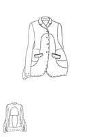 hüftlange woll-stretch-jacke mit ballonform und knöpfen