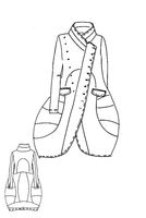 langer und asymmetrischer woll-stretch-mantel mit draht verstärkt