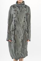 langer und asymmetrischer woll-stretch-mantel mit draht verstärkt