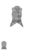 handbemalte karo-woll-weste mit haken & schlingen