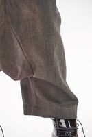 handbemalte und lässige karo-woll-hose mit festem bund und tiefem schritt