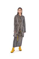 handbemalter und schmaler karo-woll-rock mit taillenbeleg