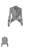 handbemalte und gefütterte karo-woll-jacke mit schmaler silhouette