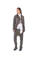 handbemalte und gefütterte karo-woll-jacke mit schmaler silhouette