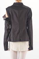 schmale schurwoll-jacke mit reißverschluss an der schulternaht