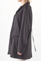 oversized schurwoll-mantel mit reißverschluss an der schulternaht