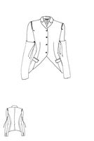 schmale schurwoll-jacke mit reißverschluss an den schulternähten