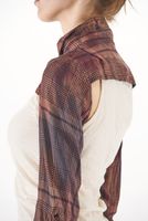 kurzer viskose karo-bolero mit hemdblusenkragen in uni