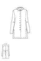 hüftlange und schmale viskose karo-bluse mit hemdblusenkragen