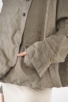 ausgestellte crinkle gabardine-jacke mit paspeltaschen und knöpfen