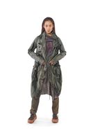 handbemalter woll-stretch-mantel mit asymmetrischer form