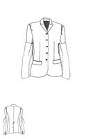 schmale schurwoll-jacke mit reißverschluss an der schulternaht