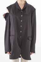 oversized schurwoll-mantel mit reißverschluss an der schulternaht