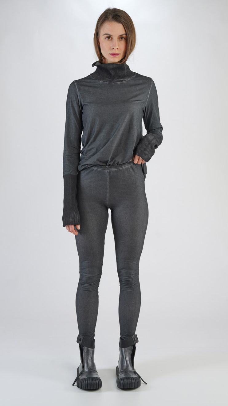 schmale baumwollkrepp-jersey-legging